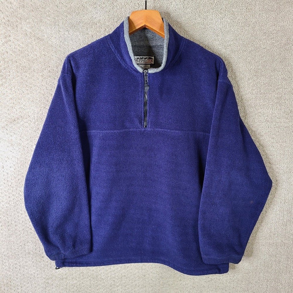 Vintage Alpine Tek by Palmetto Fleece Pullover‎ Men's L Blue Quarter Zip Outdoor